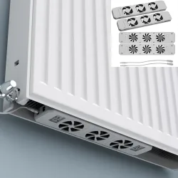 Heizkörperventilator, 2x Basis-Set plus 2x Erweiterungsset