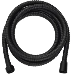 Duschschlauch aus Edelstahl, schwarz, Wassersparfunktion, flexibel, 2 m