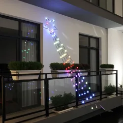 Bunte LED Sternschnuppe mit 85 RGB LEDs, IP44