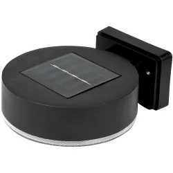 Solar-Wandleuchte, rund, schwarz