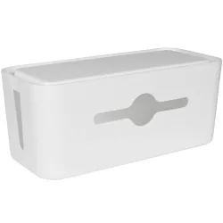 Kabelbox inkl. Tablet- & Handyhalterung, 31 x 13,5 x 13 cm, weiss