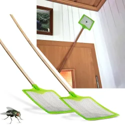 2er-Set XL Fliegenklatsche mit Bambus-Stab, L 75 cm