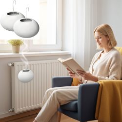 2er-Set Wasserverdunster für Heizkörper, Keramik, 420 ml