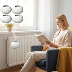 4er-Set Wasserverdunster für Heizkörper, Keramik, 420 ml