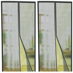 2er-Set Fliegennetz Türvorhang mit Magnetverschluss, 210 x 90 cm