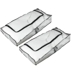 2er-Set Unterbettkommode, transparent, 102 x 45 x 15 cm