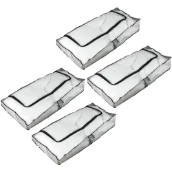 4er-Set Unterbettkommode, transparent, 102 x 45 x 15 cm