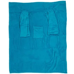 Kuscheldecke mit Ärmeln & Tasche, türkis