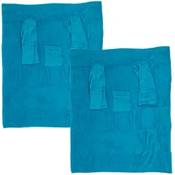 2er-Set Kuscheldecke mit Ärmeln & Tasche, türkis