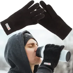 Herren-Handschuhe mit warmen 3M-Innenfutter, schwarz