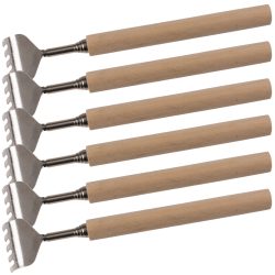 6er-Set Teleskop-Rückenkratzer mit Holz-Griff, 17 - 52 cm