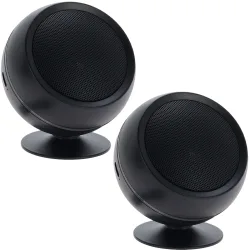 2er-Set Mini Lautsprecher mit LED-Streifen, Bluetooth 5.0, schwarz