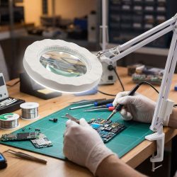LED-Lupenleuchte, 1,75-fache Vergrösserung & Gelenkarm, 6 Watt, 700 Lumen