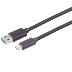 Lade- & Datenkabel USB-A auf USB-C, USB 3.0, schwarz, 1m