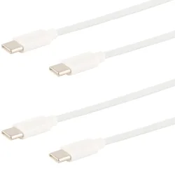 2er-Set Lade- & Datenkabel USB-C, USB 2.0, PD, weiss, 1m
