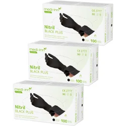 Einweg-Nitril-Handschuhe, puderfrei, 300 Stk., Grösse S, schwarz