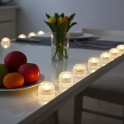 8er-Set LED-Teelicht, wasserdicht, warmweiss, Ø 3cm, IP68