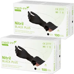 Einweg-Nitril-Handschuhe, puderfrei, 200 Stk., Grösse XL, schwarz
