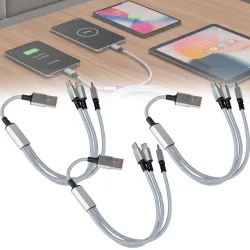 3er Set 3in1 Universal USB-Schnellladekabel, 25 W, 30cm