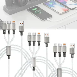 3er-Set 3in1 Universal USB-Schnellladekabel, 25 W, 120cm