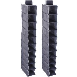 2er-Set Schrank-Hängeregal, für Kleidung, Schuhe etc., 10 Fächer