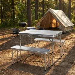 Campingtisch mit Bänken für 4 Personen, klappbar