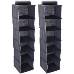 2er-Set Schrank-Hängeregal, für Kleidung, Schuhe etc., 6 Fächer