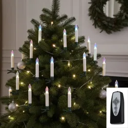 15 kabellose LED-Weihnachtsbaum-Kerzen, multicolor, Fernbedienung, Timerfunktion