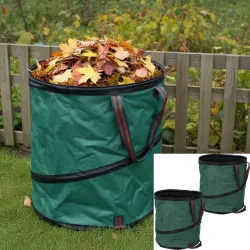 2er-Set Garten Abfallsack Pop-up, grün, 85 Liter