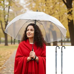 2er-Set Regenschirm, transparent, Ø 100 cm