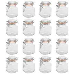 Vorratsglas mit Bügelverschluss, 16 Stück, 90ml