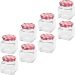 Konfitürenglas, 8 Stück, eckig, 75 ml