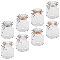 Vorratsglas mit Bügelverschluss, 8 Stück, 90ml