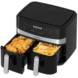 Heissluftfritteuse mit Doppelkorb, 9 Liter
