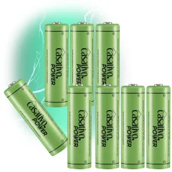 8er-Set NiMH-AA/Mignon-Akkus, 2.700 mAh, mit Transport-Case