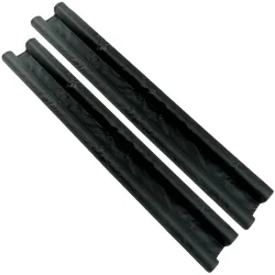 2er-Set Zugluftstopper mit Doppeldichtung für Türen, 86 x 4 cm, schwarz