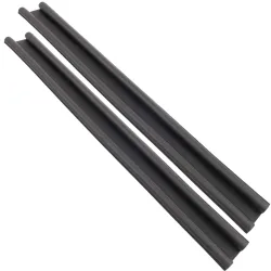2er-Set Zugluftstopper mit Doppeldichtung für Türen, 95 x 4 cm, schwarz