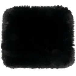 Kuschelfell aus Kunstfell und Wildlederimitat, schwarz, 38 x 38 cm