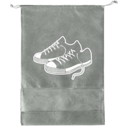 Schuhbeutel mit Kordel, 36 x 26 cm, grau