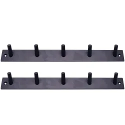2er-Set Garderobenleiste aus Stahl mit 5 Haken, schwarz
