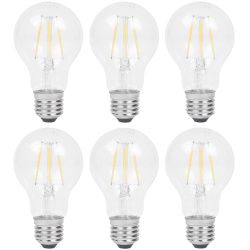6-er Set LED-Filament-Lampe, A60, E27, 400 lm, 4 W, 2500 K, warm-weiss