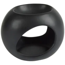 Duftlampe aus Keramik, schwarz, Ø 13 cm