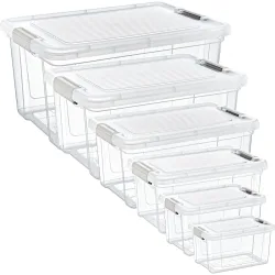6er-Set Vorratsboxen 1,25-30L, transparent
