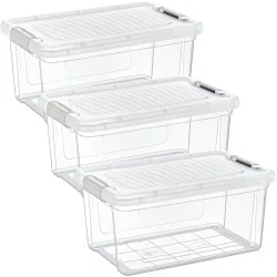 3er-Set Vorratsbox, 9 Liter, transparent