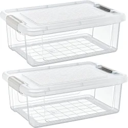 2er-Set Vorratsbox, 12 l, transparent