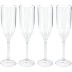 4er-Set Sektgläser aus Kunststoff, 165 ml