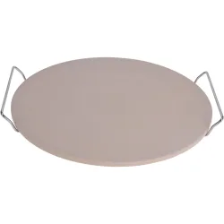 Pizzastein mit Metallhalter, Ø 33 cm