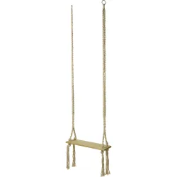 Holzschaukel mit Quasten-Verzierung, 20 x 55 cm