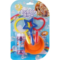 Seifenblasen-Set mit 3 Blasringen und 50ml Seifenblasenflüssigkeit