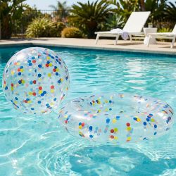2-teiliges Pool-Set mit Schwimmring und Strandball
